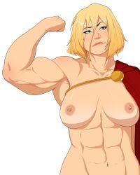 blonde_hair blue_eyes dc dc_comics dylan_macri muscular_female power_girl six_pack