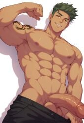 ai_generated aiden_flynn bara camp_buddy gay male male_focus male_only muscular muscular_male snackji yaoi