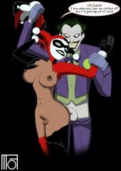 1boy 1futa anal anal_insertion anal_sex batman:_the_animated_series batman_(series) blue_eyes cum cum_inside dc dc_comics dcau dialogue dickgirl futanari harley_quinn harley_quinn_(classic) intersex joker justice_league justice_league_unlimited lipstick makeup male/dickgirl male/intersex male_on_futa moffoffo pale_skin ripped_clothing ripping_clothes ripping_clothing small_penis the_joker