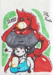 2024 2girls big_breasts black_fur black_spots bluebambo breasts canine cleavage closed_eyes coffee_mug courtney_(bluebambo) dalmatian domestic_dog female female_only furry green_background original original_character original_characters panties pink_panties red_eyes red_fur red_hair spotted_body spotted_fur tank_top taylor_(bluebambo) thick_thighs thighs white_fur wide_hips