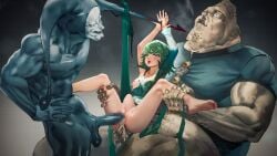 1girls 2boys 2d 2d_(artwork) anal anal_penetration anal_sex armpit artist_request balls bare_feet big_penis bigger_male blood bottomless censored defeated_heroine feet female fuhrer_ugly green_eyes green_hair guro hairy_male horn huge_penis large_penis light-skinned_female light_skin male monster muscles muscular_male nipple nipples nude one_breast_out one_breast_out_of_clothes one_punch_man penetration penis penis_bulge petite petite_female pussy rape restrained scrotum shaved_crotch shaved_pussy small_ass small_breasts smaller_female smirk spread_legs tatsumaki tears thighs tongue tongue_out torn_clothes torn_clothing ugly_bastard ugly_man vaginal_penetration wavy_hair