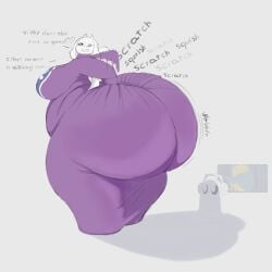 anthro ass big_ass big_breasts breasts butt_digging clothing dat_ass digging_up_in_they_ass english_text fat_ass giantess gigantic_ass huge_ass large_ass mamimibuns napstablook robe scratching shadow sound_effects text toriel undertale
