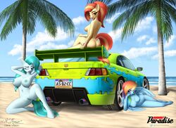 anthro anthrofied ass beach big_breasts breasts car clearvision crossed_legs cutie_mark dock earth_pony equid equine feathered_wings feathers female friendship_is_magic group hair hi_res horse lighthoof_(mlp) looking_at_viewer looking_back lying mammal multicolored_hair my_little_pony navel nude on_one_knee on_side one_eye_closed open_mouth open_smile pony pose pterippus pussy rainbow_dash_(mlp) rainbow_hair seaside shimmy_shake_(mlp) sitting smile sony_corporation spread_legs spreading straight_hair vehicle wings wink