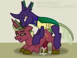 4:3 anal anal_sex animal_genitalia animal_penis arthropod ass_up bodily_fluids changeling cum cum_on_penis duo ejaculation equid equine equine_genitalia equine_penis fan_character feral friendship_is_magic genital_fluids genitals hasbro horn horse male male/male mammal my_little_pony mythological_creature mythological_equine mythology penetration penis pony reformed_changeling saliva sex tapering_penis unicorn wasisi