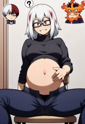 1girls ai_generated black_panties blk9201 blush boku_no_hero_academia brother_and_sister endeavor_(my_hero_academia) enji_todoroki exposed_belly father_and_daughter female fuyumi_todoroki glasses inbreeding incest incest_pregnancy my_hero_academia nervous panties parent_and_child pregnant pregnant_belly question_mark shouto_todoroki siblings spread_legs sweatdrop todoroki_enji todoroki_fuyumi todoroki_shouto unzipped unzipped_pants
