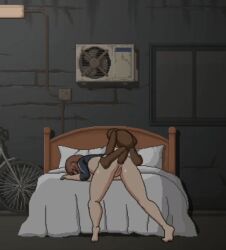 1girls 2d anal anal_sex animated athletic athletic_female bed crimson_bird doll from_behind game_cg gif half_naked light-skinned_female light_skin lustful_spirit_hunt sex sex_from_behind sex_toy size_difference spirit thick_thighs vagina