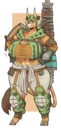 1girls absurd_res anthro big_breasts bovid bovine breasts brown_body brown_eyes brown_hair capcom cattle clothed clothing female female_only full_body hands_on_hips hooves horns huge_breasts imminent_wardrobe_malfunction molly_(slightlysimian) monster_hunter monster_hunter_wilds ripped_clothing slightlysimian solo tail tail_tuft thick_thighs white_background