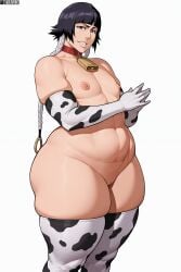 1girls ai_assisted ai_generated big_ass big_butt black_eyes bleach bleach:_the_thousand-year_blood_war breasts collar cow_girl cow_print cow_print_armwear cow_print_thighhighs cowbell daulawkins elbow_gloves female flat_chest nipples nude nude_female pussy short_hair small_breasts soifon stable_diffusion sui-feng thick_thighs thighhighs thighs voluptuous