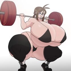 1girls brown_hair huge_breasts hyper looking_at_viewer renniearts00 tagme voluptuous