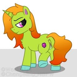 1:1 anus equid equine fan_character fangs female feral genitals gradient_hair hair hasbro hooves horn horse looking_back mammal mango_shield_(wasisi) my_little_pony mythological_creature mythological_equine mythology pony presenting presenting_pussy pussy raised_hoof raised_leg solo teeth unicorn wasisi