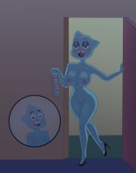 1boy 1girls 2023 5_fingers absurd_res anthro areola areolae bedroom_eyes belly_button big_breasts blue_body blue_fur breasts cartoon_network completely_naked completely_naked_female completely_nude completely_nude_female condom curvaceous curvaceous_female curvaceous_figure curvy curvy_female curvy_figure digital_art digital_drawing_(artwork) digital_media digital_media_(artwork) door eyelashes eyeshadow felid feline female footwear furry gumball_watterson heart heart-shaped_pupils heart_eyes heart_symbol hi_res high_heels hourglass_figure lipstick makeup male mammal milf mother mother_and_child mother_and_child_(lore) mother_and_son mother_and_son_(lore) naked naked_female naked_footwear navel nicole_watterson nighttime nipples nude nude_female opening_door parent parent_and_child parent_and_son pussy room seductive seductive_look seductive_smile smile smiling smiling_at_another son the_amazing_world_of_gumball thick_thighs vagina vakilak valentine's_day walking_in whiskers wide_hips