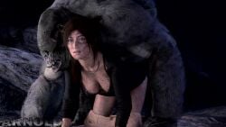 1boy 1boy1girl 1girls 3d animated arnoldthehero big_breasts big_male bigger_male bra brown_hair dirty doggy_style doggy_style female female forced gorilla lara_croft male monkey monster monster_rape ponytail raped raped_by_monster smaller_female sound source_filmmaker tagme tomb_raider tomb_raider_(survivor) video video zoophilia zoophilia