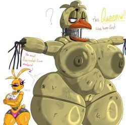 2girls animated animatronic animatronic_female big_breasts breasts english_text fat fat_female female female_only five_nights_at_freddy's five_nights_at_freddy's_2 japansadface larger_female mommy sex smaller_female text toy_chica_(fnaf) vagina vaginal_penetration vaginal_sex white_background withered_chica yellow_body yellow_skin
