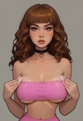 1female 1girls ahe_gao ai_generated big_breasts bimbo bounce bouncing_breasts breasts brown_hair busty collar female female_focus godrays goldencharacters harry_potter hermione_granger horny hourglass_figure huge_breasts jumping large_breasts long_hair makeup male nail_polish nickelodeon nicktoons prostitution round_breastsslender_body slender_waist solo tagme tube_top tubetop video wide_hips