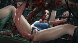 3d anal aroused aroused_female athazel bottomless brown_hair cock cock_in_face fingering horny horny_female impending_oral jill_valentine legs_apart legs_spread licker_(resident_evil) masturbation monster monster_cock panties panties_aside penis penis_in_face pussy resident_evil resident_evil_3 short_hair tongue tongue_in_anus tongue_out vagina