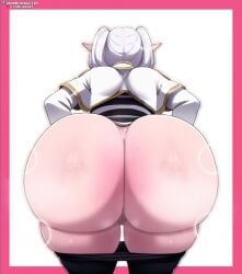 1girls big_ass big_butt bubble_ass bubble_butt female female_focus female_only frieren frieren_beyond_journey's_end large_ass large_butt solo solo_female sweat sweatdrop twintails white_hair z-art