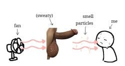 1boy 1futa asian_futa balls chuchi fan fat_balls meme musk musky_cock penis relatable shitpost smelling smelly_cock sweating you