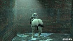 big_breasts black_nipples breasts bunny_ears bunny_girl female holding_weapon josh-u4 judy_hopps looking_at_viewer mp5 naked nude puffy_nipples thick_ass thick_thighs zootopia