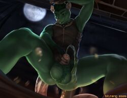 2025 absurd_res anthro aroused ball_tuft balls bitfang black_hair bodily_fluids body_hair bottomwear bottomwear_down clothed clothing collar digital_media_(artwork) ear_piercing erection fingerless_gloves foreskin fur genital_fluids genitals gloves green_body green_eyes green_fur green_hair hair handwear hi_res holding_penis humanoid_genitalia humanoid_penis leaning_against_wall leather leather_clothing leather_topwear leather_vest low-angle_view male male/male mammal moon murid murine night pants pants_down partially_clothed pawsta_(character) peeing peeing_on_viewer penis piercing presenting presenting_balls presenting_penis pubes rat rodent solo spiked_collar spikes thick_foreskin thick_penis topwear tuft urine urine_stream vest watersports