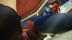 1boy 1girls 3d animated blonde_hair capybani faceless_male fantastic_four invisible_woman invisible_woman_(marvel_rivals) looking_back marvel marvel_comics marvel_rivals ripped_bodysuit sound sue_storm tagme video