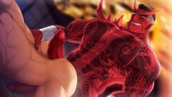 2boys abs absol_(dkqthf) akaoni another_eidos_of_dragon_vein_r asian_mythology ass ass_up back_muscles balls bandage bandaged_wrist bara beefy biceps big_areola big_ass big_balls big_breasts big_hands big_penis black_hair blurry_background blush breast_bigger_than_head breasts broad_shoulders bubble_butt censored censored_balls censored_penis clawed_fingers claws clenched_teeth completely_nude daddy dat_ass demon demon_horns dilf doggy_style domination duo dutch_angle east_asian_mythology erect_nipples erection evil_grin forked_eyebrows from_behind from_behind_position gay grabbing grin hand_on_waist hi_res huge_breasts huge_cock hunk imminent_anal imminent_penetration imminent_sex indoors irezumi japanese_house japanese_mythology kneeling looking_at_another lying lying_on_stomach male male/male male_breasts male_only manly maou_abusorun mature_male mosaic_censoring muscles muscular muscular_arms muscular_ass muscular_back muscular_male mythology narrowed_eyes navel oni oni_horns oppai pecs penis penis_on_ass plump_ass pointy_ears precum precum_drip red_body red_glans red_horns red_penis round_ass sanpaku scar scar_across_eye shaved_side short_hair sideburns six_pack small_pupils spiked_shoulders spikes spread_legs sweat sweatdrop sweating sweaty tattoo tattoo_on_chest tattoo_on_legs tattooed_arm thick_ass thick_eyebrows thick_neck thick_penis tough_guy triceps yakuza_tattoo yaoi