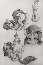 absurd_res animal_genitalia animal_pussy anus aroused ass close-up cutie_mark equid equine equine_genitalia equine_pussy female feral friendship_is_magic genitals graphite_(artwork) hasbro hi_res horse laserkitten looking_at_viewer mammal my_little_pony pony presenting presenting_hindquarters pussy rarity_(mlp) solo traditional_media_(artwork)