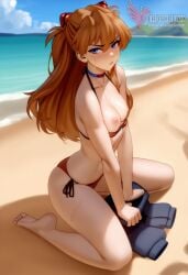 1girls 2d ai_generated areolae ass asuka_langley_sohryu back bare_shoulders beach big_ass bikini bikini_pull bikini_top blue_eyes breasts day erophoenix female female_focus full_body long_hair looking_at_viewer neon_genesis_evangelion ocean orange_hair outdoors pale_skin pale_skinned_female patreon_username red_bikini sky small_breasts solo swimsuit thick thick_thighs uncensored
