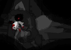 absurd_res anthro blood bodily_fluids breasts claws death_by_snu_snu female hi_res looking_at_viewer mal0 noonearts red_eyes scp-1471-a scp_foundation skulldog_(species) solo tongue