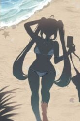1girls artist_request beach dressed_shadow_(meme) hatsune_miku meme shadow silhouette solo vocaloid