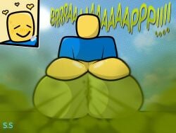 ass ass_focus behind_view big_ass big_butt butt_focus chilling enjoying fart fart_cloud fart_everywhere fart_fetish farting fat_ass fat_butt noob noob_(roblox) onomatopoeia pleasure_face pleasured roblox roblox_avatar roblox_game robloxian sci-salandre simple_background sitting sky smile smiley_face sweat sweating sweaty sweaty_ass sweaty_body sweaty_butt