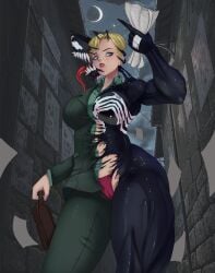anne_weying blonde_hair blue_eyes marvel muscular neroha she-venom symbiote venom venom_(marvel)