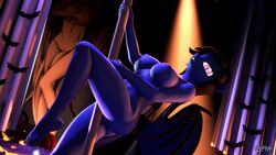 16:9 3d anthro anthroponiessfm big_breasts breasts dancing digital_media_(artwork) fan_character female female_focus female_only hasbro hi_res my_little_pony nipples nude original original_character pole pole_dancing thestral thick_thighs thighs