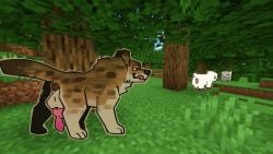 16:9 ambiguous_gender animal_genitalia animal_penis anus ass backsack balls bovid brown_body brown_fur canid canine canine_genitalia canine_penis canis caprine cubewolf64 duo erection feral forest fur genitals hi_res male mammal microsoft minecraft mojang nude penis plant sheep tail tree white_body white_fur white_wool widescreen wolf wool_(fur) xbox_game_studios