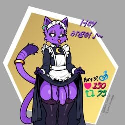 1:1 anthro big_penis catnap_(poppy_playtime) clothing domestic_cat ear_piercing felid feline felis foreskin fur genitals hi_res legwear looking_at_viewer maid_uniform male male_only mammal mob_entertainment penis piercing poppy_playtime purple_body purple_fur revealing_penis smiling_critters solo sonic_gaming456 thick_thighs thigh_highs uniform unretracted_foreskin