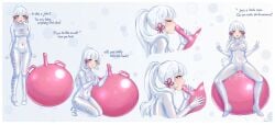 absurdres blush bodysuit covered_navel dildo dildo_riding english_text fellatio female female_masturbation genderswap_(mtf) genshin_impact gradient_background grey_eyes heart heart-shaped_pupils highres kamisato_ayaka latex long_hair masturbation moonshystar nipples oral ponytail pussy pussy_juice rule_63 saliva sequential sex_toy symbol-shaped_pupils transformation uncensored v vaginal_penetration very_long_hair white_bodysuit white_hair
