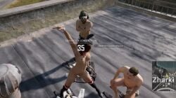 breasts countdown countdown_timer dancing leggings_only minimap mod multiple_boys nude nude_female nude_mod playerunknown's_battlegrounds screenshot socks_only tagme undressed