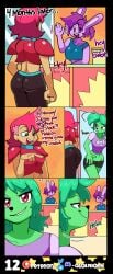 absurd_res anthro bottomwear brainwashing bunny_enid cartoon_network cheating cheating_(relationship) cheating_girlfriend clothing comic corruption cuckold desk dialogue doorway duo enid enid_(ok_k.o.!_lbh) evil_face evil_grin evil_look female female/female fink_(ok_k.o.!_lbh) fink_(ok_k.o.!_let's_be_heroes) fur furniture furry gesture glowhorn green_body green_fur green_hair grin hair hi_res human hypnosis imminent_sex infidelity lagomorph leaving leporid looking_at_another looking_back mammal mind_control murid murine ok_k.o.!_let's_be_heroes page_12 page_number pants pointing ponytail purple_body purple_eyes purple_fur purple_hair rabbit rat red_action_(ok_k.o.!_lbh) red_eyes red_hair rodent shirt shorts simple_background smile smirk smug store table topwear wave waving