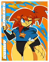 2024 anthro female female_focus female_only hair highres jacket orange_hair orange_skin original original_character outdoors panties quintzy_xd