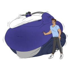 blueberry blueberry_inflation gay giant_belly round_belly sunken_head sunken_limbs