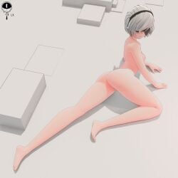 1girls 1robot_girl 3d 3d_hentai_beauties 3d_model android anus ass ass_focus back_view background_character blender blender_(software) blender_eevee blindfold curvy diadem female female_focus female_only light_skin looking_back lx_art lying lying_down model model_pose modeling naked nier nier:_automata nipples nude nude_female on_floor pussy pussy_lips robot robot_humanoid short_hair solo solo_female square_enix vagina white_background white_hair yorha_2b