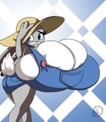 1girls animal_tail anthro anthropomorphic blue_eyes bunny bunny_girl bunny_tail clothing disney enormous_breasts female female_only feral hyper hyper_breasts judy_hopps rabbit rabbit_girl rabbit_tail tail valerya5 zootopia