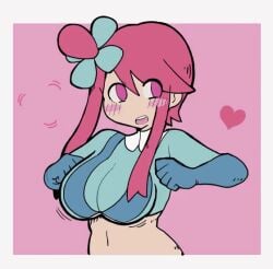 1girls animated bouncing_breasts pokemon skyla_(pokemon) white-stew