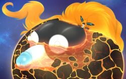 absurd_res balls bathing big_balls big_breasts big_penis black_balls black_body black_breasts black_ears breasts cosmic_background feet foot_on_balls futanari genitals hair half-closed_eyes hi_res huge_balls huge_breasts huge_cock huge_hips humanoid hyper hyper_balls hyper_breasts hyper_genitalia hyper_hair hyper_hips hyper_penis intersex lava_bath long_ears long_hair macro miranda_soulharvest_(pelleelle) multicolored_balls multicolored_body multicolored_penis narrowed_eyes nipples nude_intersex open_mouth orange_hair penis planet red_eyes relaxing solo space suika-x teal_ears teal_mouth teal_penis teal_tongue terra_macro tongue twili white_balls white_body white_nipples white_penis wide_hips yellow_sclera