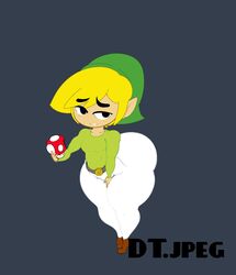 1boy belt big_ass big_butt big_eyes biting_lip blonde_hair bubble_ass bubble_butt crossed_feet crotchless cuntboy cuntboy_only dumplis_(artist) embarrassed feet_together femboy gigantic_ass green_cap green_shirt hand_on_crotch holding_crotch holding_penis huge_ass intersex legs_together link long_eyelashes long_legs male male_only mario_(series) mushroom pointed_ears shortstack skin_tight solo submissive submissive_male super_mushroom super_smash_bros. the_legend_of_zelda the_wind_waker thick_eyebrows thick_eyelashes thick_thighs toned toon_link white_legwear wind_waker worried yoga_pants young