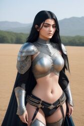 ai_generated american big_ass black_hair celebrity fantasy hoe kylie_jenner medieval medieval_armour medieval_clothing realistic rich_bitch