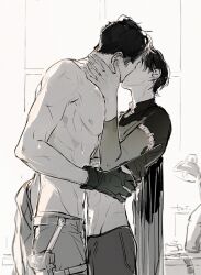 2boys batman_(series) dc dc_comics gay jason_todd kissing lifting_shirt male male/male male_only red_hood_(dc) red_robin shirt_lift shirtless shirtless_male tim_drake undressing yaoi