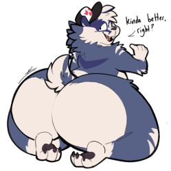 1boy 2024 anthro ass badger badger_boy big_ass bubble_butt furry huge_ass orvideuhoh thick_thighs warren_(orvideuhoh) wide_hips