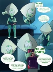 1girls cartoon_network cartoonsaur comic female_only masturbation peridot_(steven_universe) solo steven_universe virgin yuri