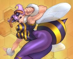 aaronbissessar ass bee breasts bug darkstalkers female insects large_breasts monster_girl q-bee thick_thighs thighs