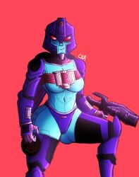 chromexorannex cybertronian cyberverse decepticon ourobouro panties robot robot_girl shadowstriker smile smiling smiling_at_partner thighhighs thighs transformers transformers_cyberverse transformers_legacy underboob